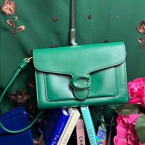 Coach Green Crossbody Bag with Gold-Tone 'C' Hardware